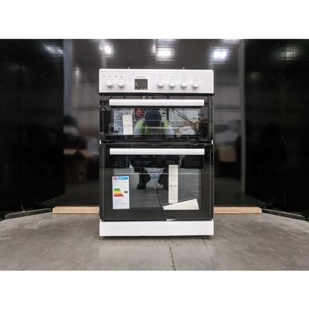 Refurbished electriQ EQDFC360WH 60cm Dual Fuel Cooker with Double Oven White