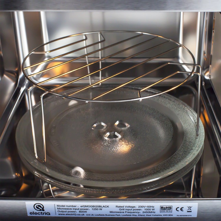 Refurbished electriQ eiQMOGBI20BLACK Built In 20L with Grill 800W Microwave in Black