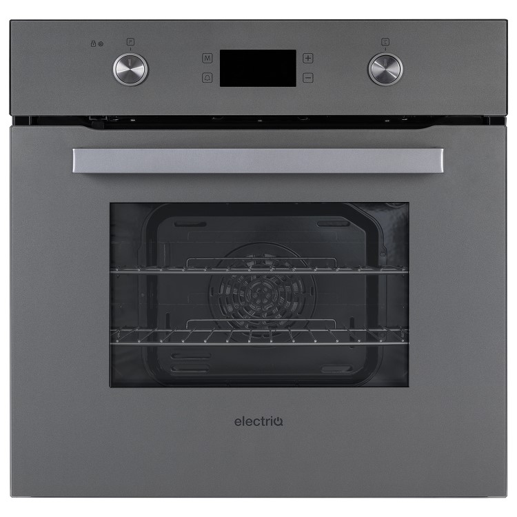 Refurbished electriQ EQBIOPYROVLG 60cm Single Built In Electric Oven Grey