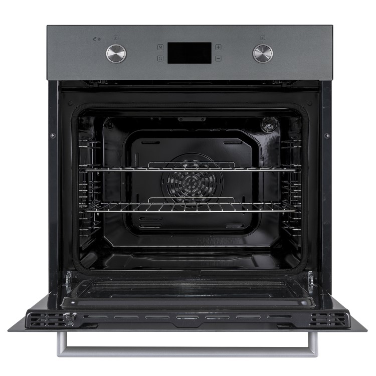 Refurbished electriQ EQBIOPYROVLG 60cm Single Built In Electric Oven Grey