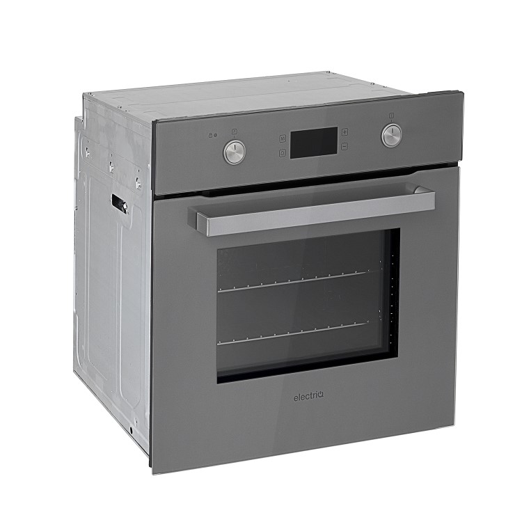 Refurbished electriQ EQBIOPYROVLG 60cm Single Built In Electric Oven Grey