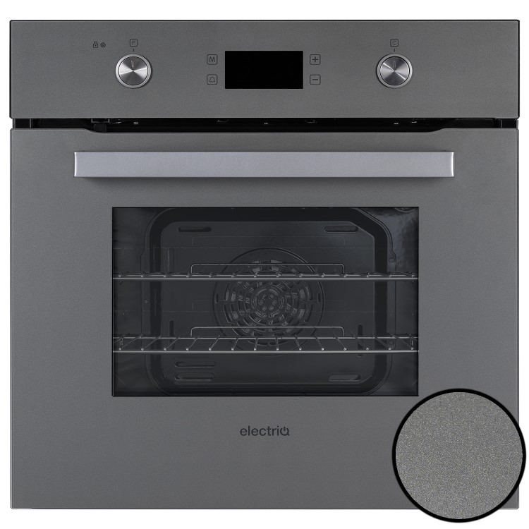 Refurbished electriQ EQBIOPYROVLG 60cm Single Built In Electric Oven Grey