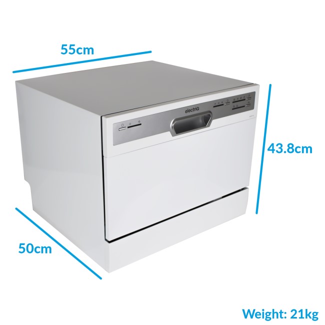Refurbished electriQ Freestanding 6 Place Compact Table Top Dishwasher