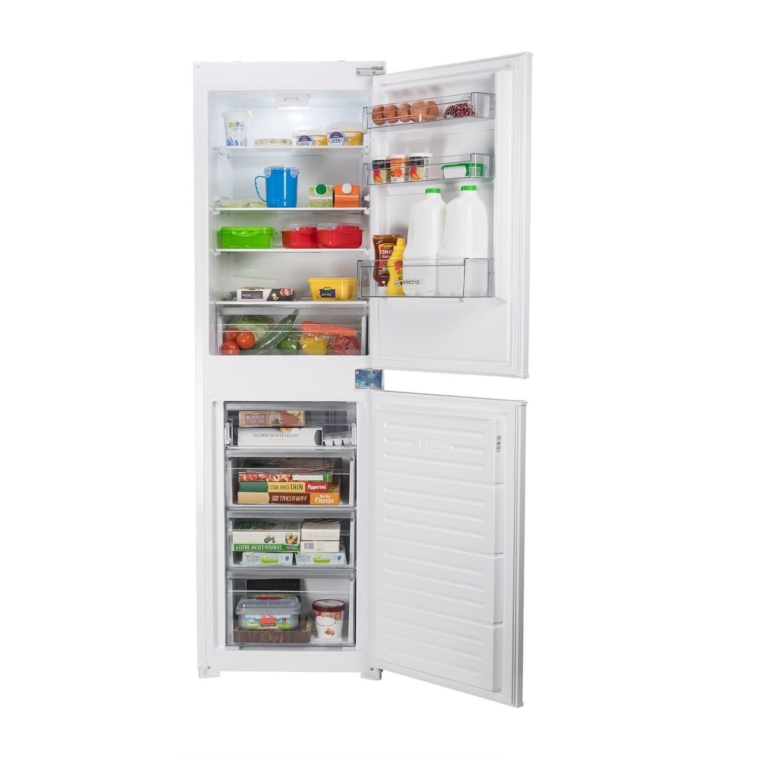 Refurbished electriQ 235 Litre Integrated Fridge Freezer 50/50 Split