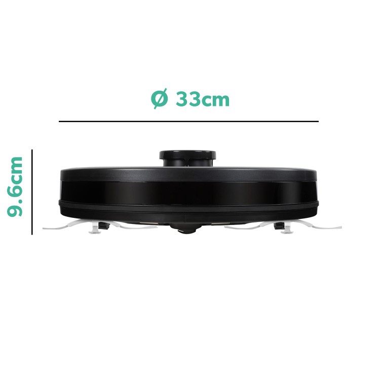 Refurbished electriQ HELGA Robot Vacuum Cleaner and Mop - 4000Pa Suction - Black