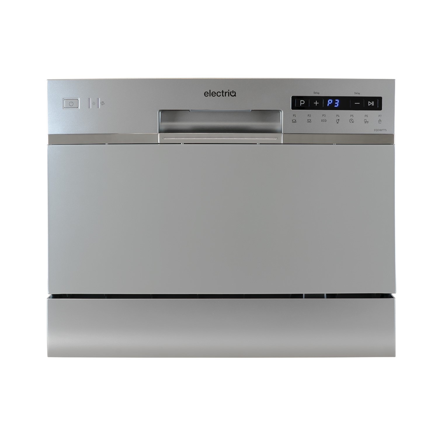 electriQ 6 Place Settings Freestanding Table Top Dishwasher Silver