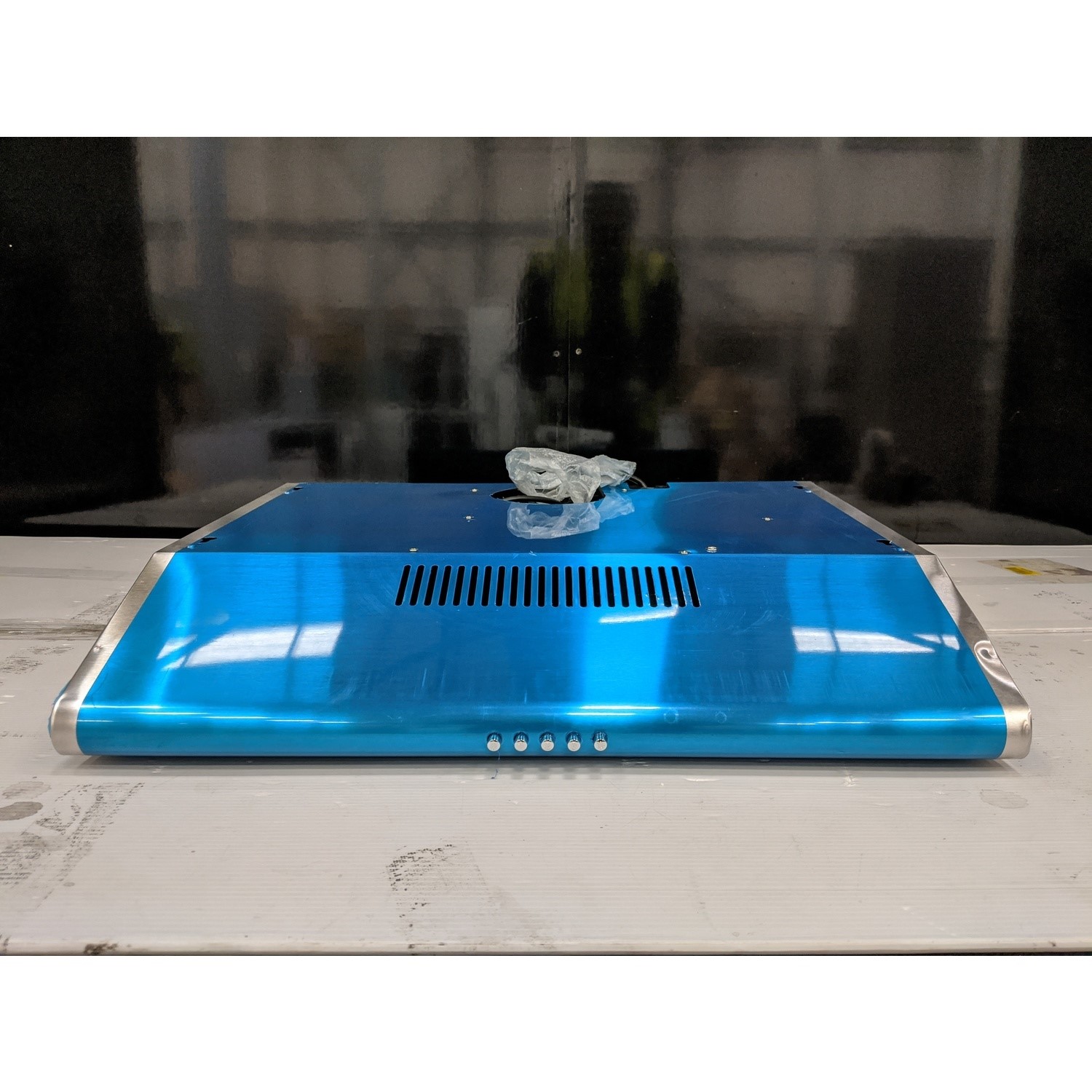 Refurbished electriQ Eiqtmvisorsteel 60cm Top & Rear Venting Visor Cooker Hood Stainless Steel