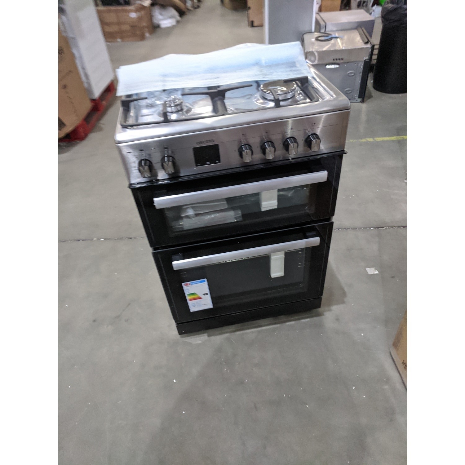 Refurbished electriQ EQDFC360SS 60cm Dual Fuel Cooker with Double Oven
