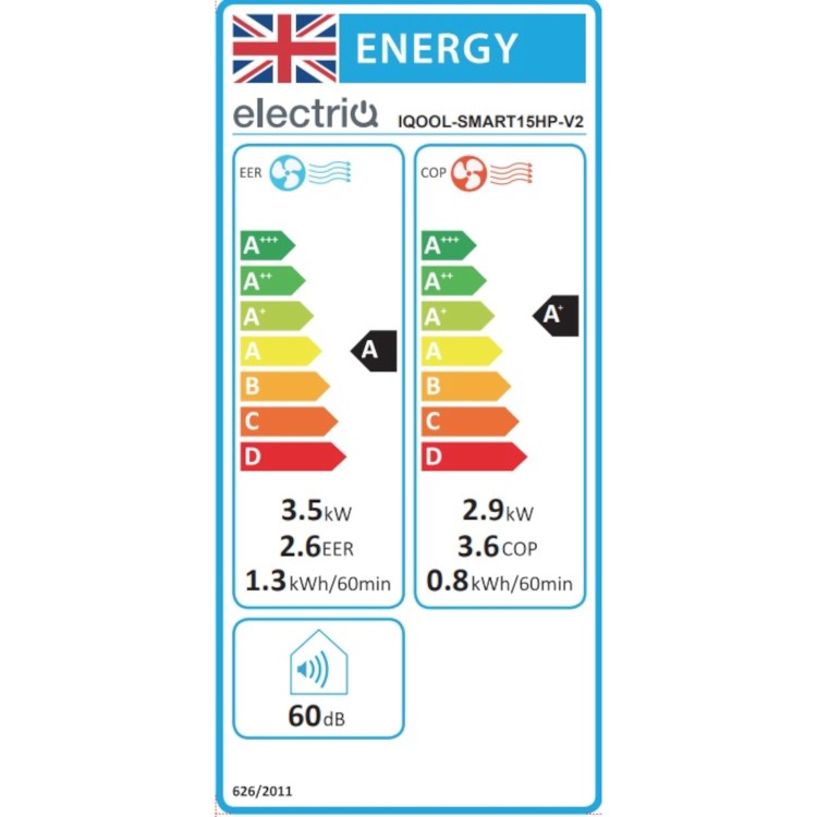 Refurbished electriQ iQool 12000 BTU Wall Mounted Air Conditioner with Heating Function