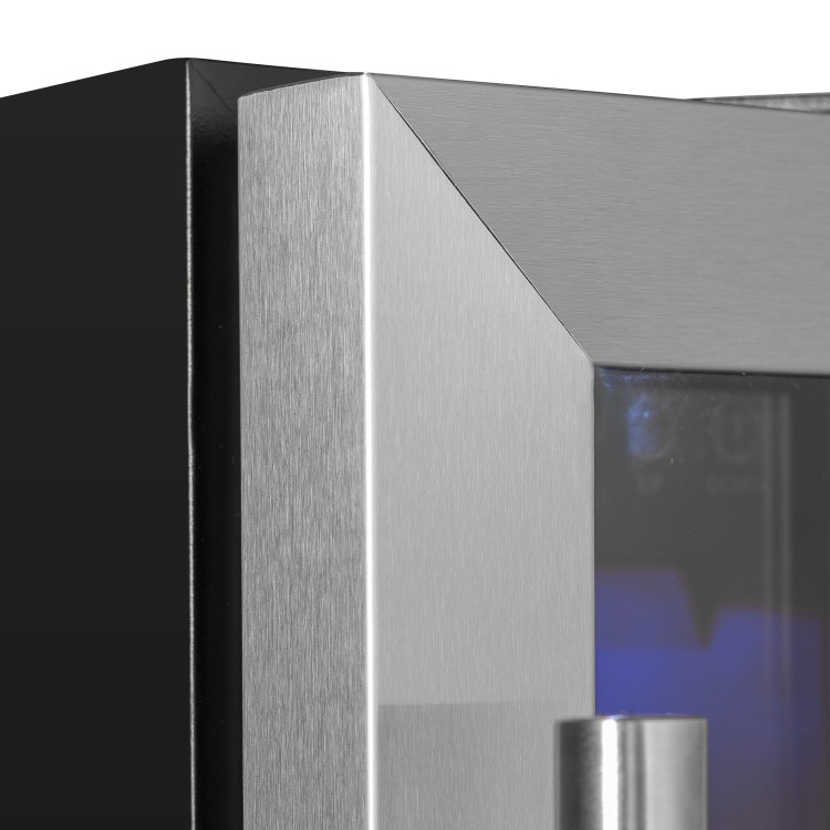 electriQ 7 Bottle Capacity Single Zone Freestanding Wine Cooler - Stainless Steel