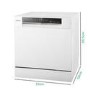 Refurbished electriQ EQDWTTXL 8 Place Table Top Dishwasher White