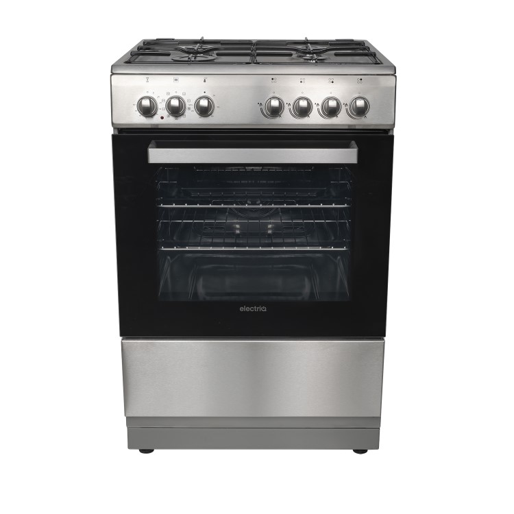 Refurbished electriQ 60cm Single Oven Dual Fuel Cooker - Stainless Steel