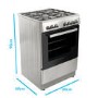 Refurbished electriQ 60cm Dual Fuel Single Oven Cooker - Stainless Steel