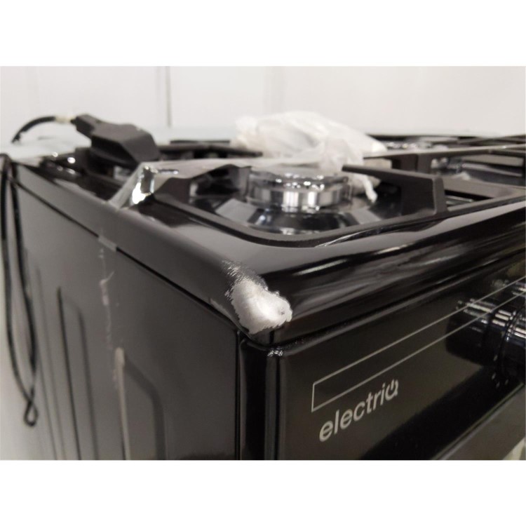 Refurbished electriQ EQRANGE90GASBLACK 90cm Gas Single Oven Range Cooker Black