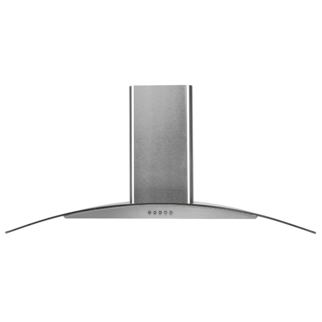 electriQ 90cm Curved Glass Chimney Cooker Hood - Stainless Steel | electriQ