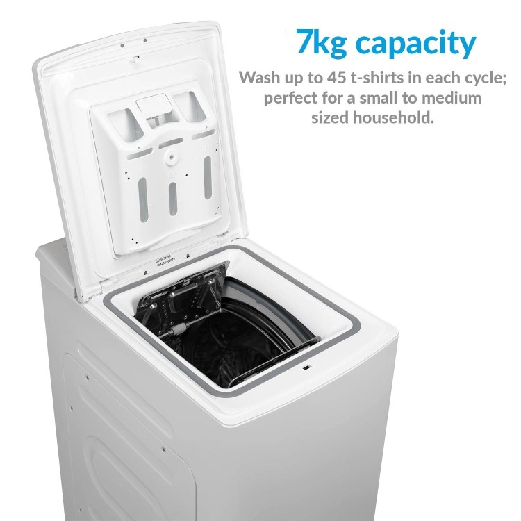 Refurbished electriQ eiQWMTL75C Freestanding 7.5KG 1200 Spin Top Loading Washing Machine 