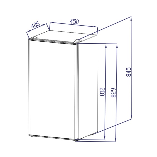 Refurbished electriQ 61 Litre Freestanding Under Counter Larder 