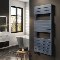 Anthracite Flat Panel Smart Electric Towel Radiator with Wi-Fi Thermostat - 1000W - H1200xW500mm - Bathroom Safe