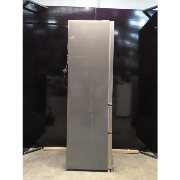 Refurbished electriQ eiQ54MDFFINOX Freestanding 282 Litre Frost Free Fridge Freezer Stainless Steel