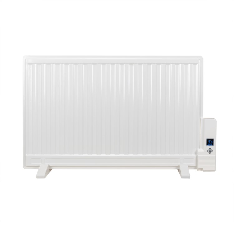 electriQ 800W Slim Wall Mounted Oil Filled Radiator H550xW950mm Weekly Timer - White 