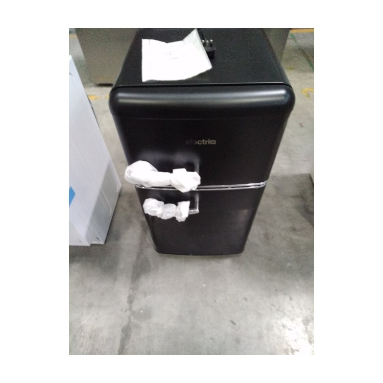 Refurbished electriQ eiQUCRETROFFMBLK Freestanding 80 Litre 70/30 Retro Fridge Freezer Matte Black