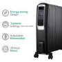 Refurbished electriQ 2500W Smart Oil Filled Radiator with Thermostat and Weekly Timer - Black