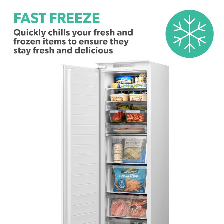 electriQ 212 Litre Integrated In Column Freezer - Frost Free