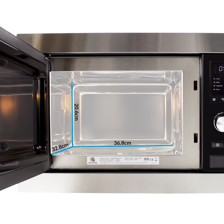Refurbished electriQ Built-In 900W Microwave - Stainless Steel