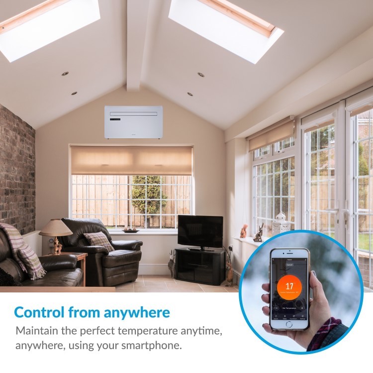 electriQ iQool 10000 BTU Wall Mounted Smart Air Conditioner with Heat Pump - No Outdoor Unit Needed