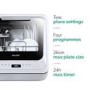 Refurbished electriQ EQDWTTGF Table Top Dishwasher with Glass Front White