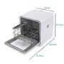 GRADE A3 - electriQ Freestanding Mini Table Top Portable Dishwasher - White