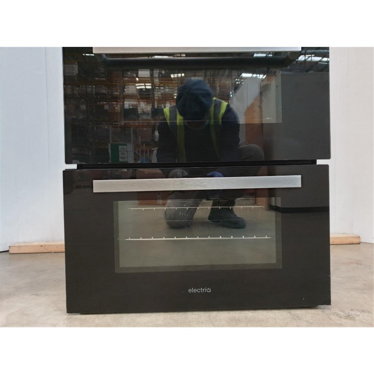 Refurbished electriQ EQBUDOBLK 60cm Double Built Under Electric Oven Black