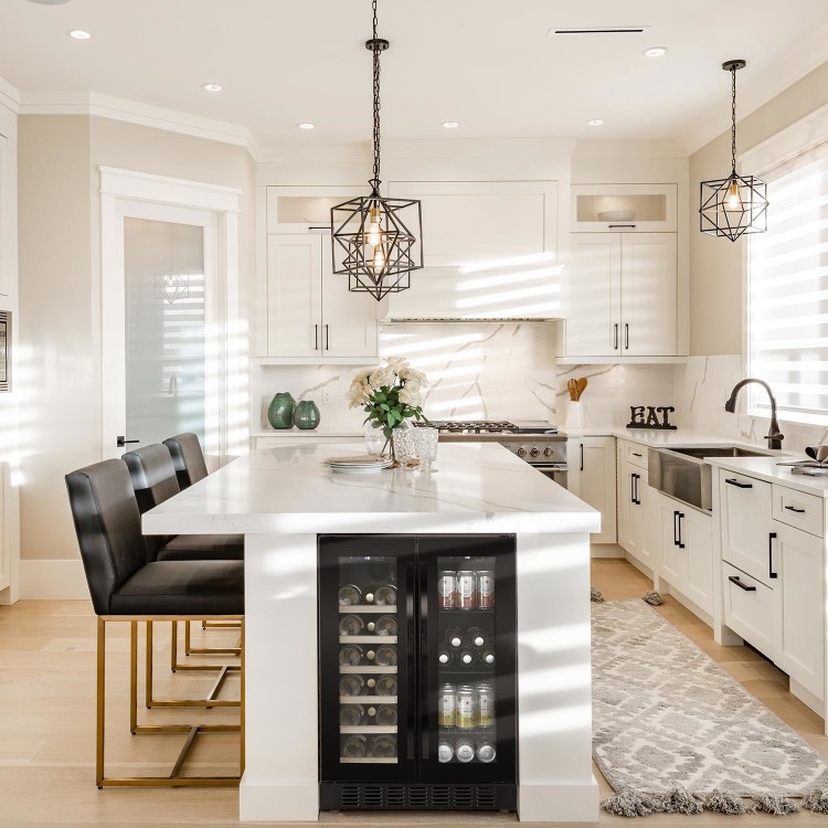 electriQ Dual Zone Wine and Drinks Cooler - Black Glass