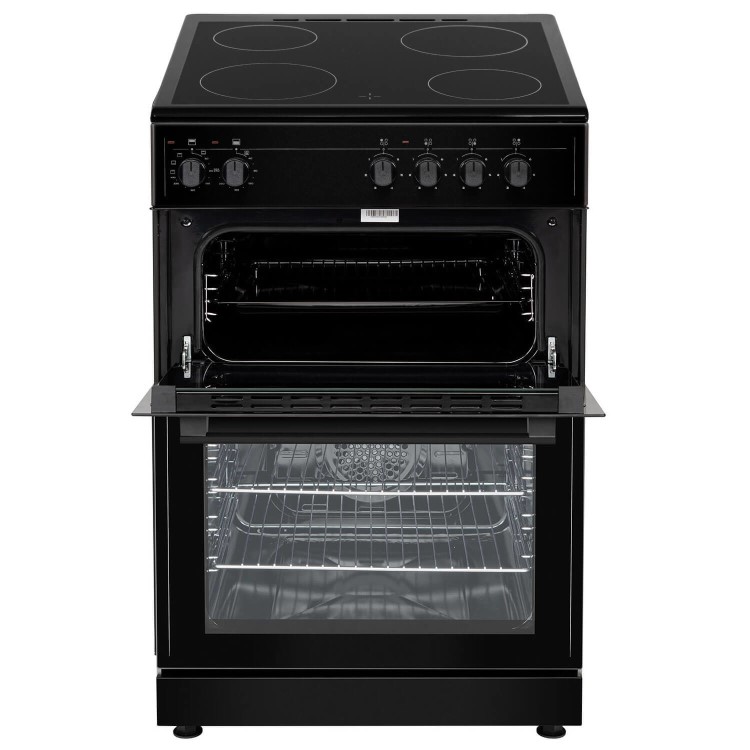 Refurbished electriQ EQEC60B5 60cm Double Oven Electric Cooker Black