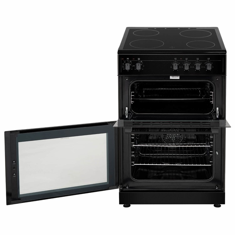 Refurbished electriQ EQEC60B5 60cm Double Oven Electric Cooker Black