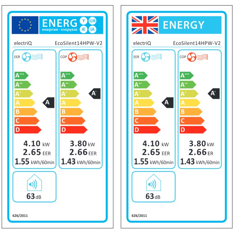 GRADE A3 - EcoSilent 14000 BTU Smart Portable Air Conditioner with Air Purifier and Heat Pump
