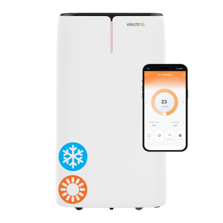 GRADE A3 - EcoSilent 14000 BTU Smart Portable Air Conditioner with Air Purifier and Heat Pump