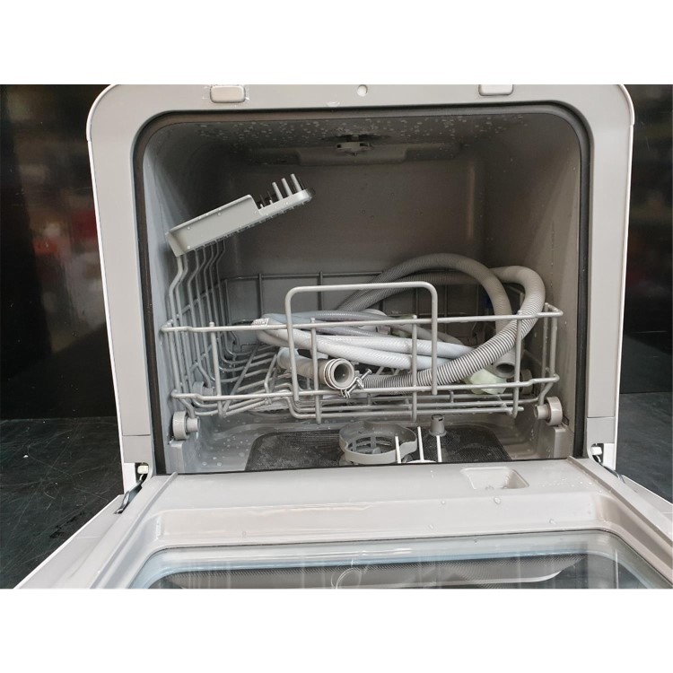 Refurbished electriQ EQDWTTGF 2 Place Table Top Dishwasher with Glass Front White