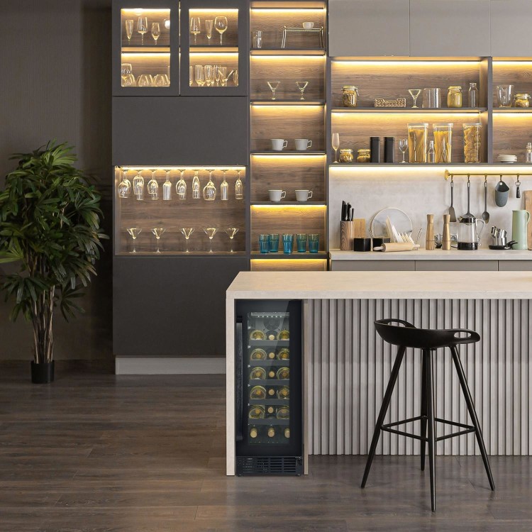 Refurbished electriQ eiQ30WINEBG Freestanding 18 Bottle Under Counter Wine Cooler Black