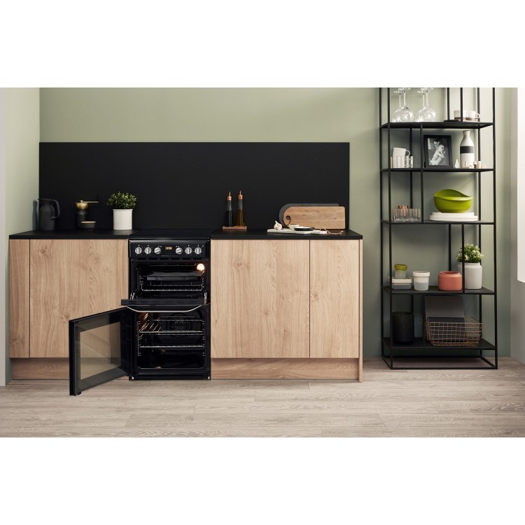 Refurbished Hotpoint HD5V93CCB 50cm Electric Cooker With Ceramic Hob