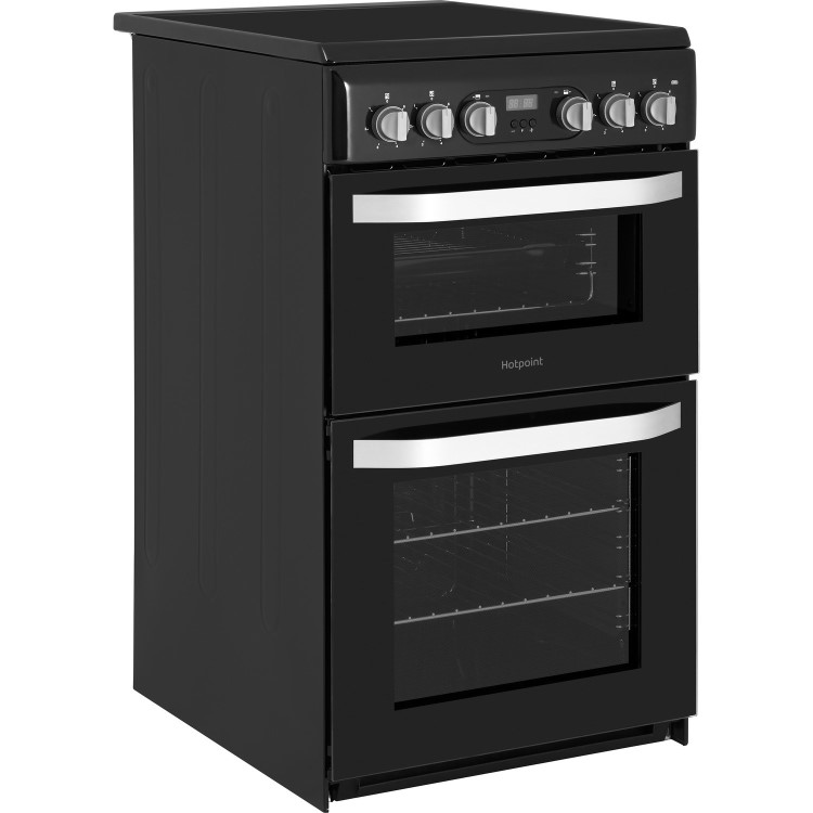 Refurbished Hotpoint HD5V93CCB 50cm Electric Cooker With Ceramic Hob