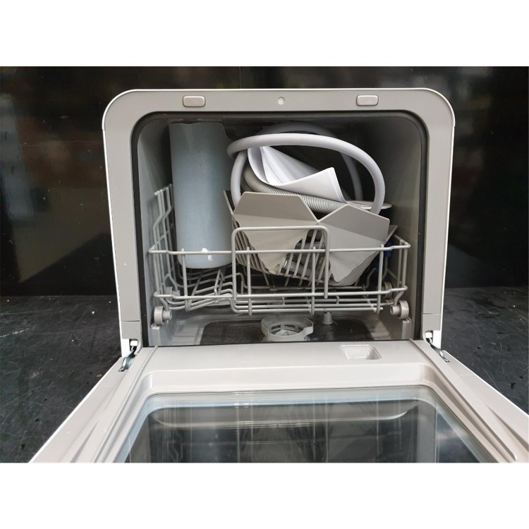 Refurbished electriQ EQDWTTGF 2 Place Mini Table Top Dishwasher with Glass Front White