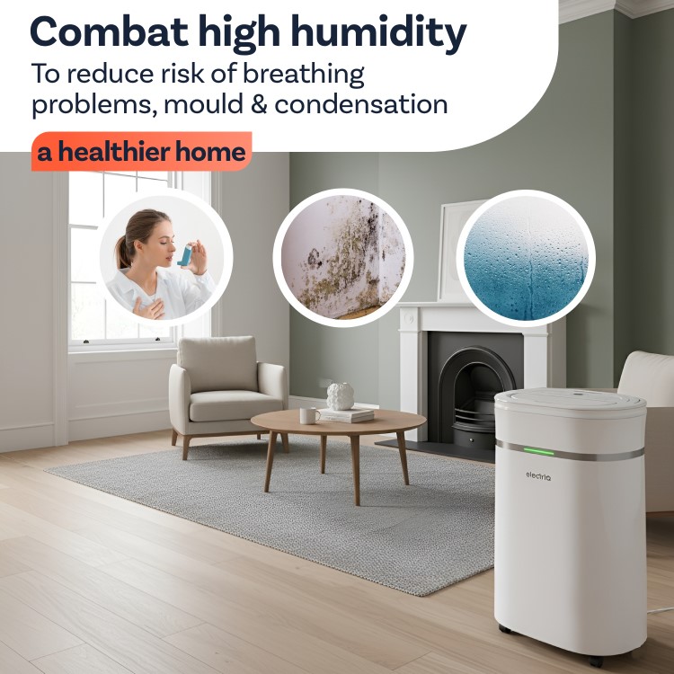 electriQ Essential 20L Quiet Anti Bacterial Laundry Dehumidifier