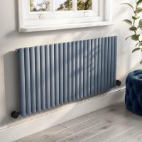 Light Grey Horizontal Smart Electric Radiator with Wi-Fi Thermostat - 2000W - H600xW1416mm - Bathroom Safe