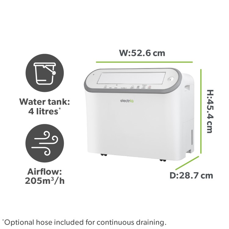 GRADE A2 - electriQ 25L Smart Low-Energy Laundry Dehumidifier - Optimal Performance in Low Temperatures