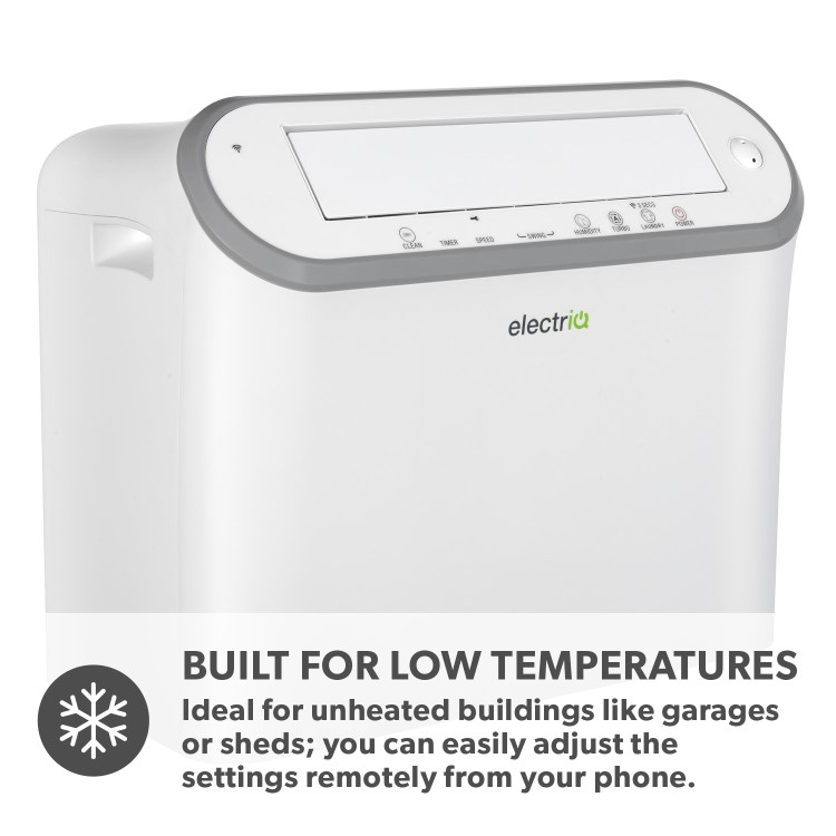 GRADE A2 - electriQ 25L Smart Low-Energy Laundry Dehumidifier - Optimal Performance in Low Temperatures