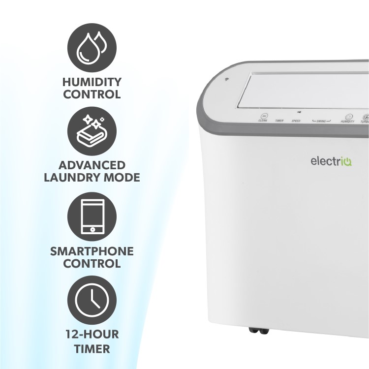 GRADE A2 - electriQ 25L Smart Low-Energy Laundry Dehumidifier - Optimal Performance in Low Temperatures