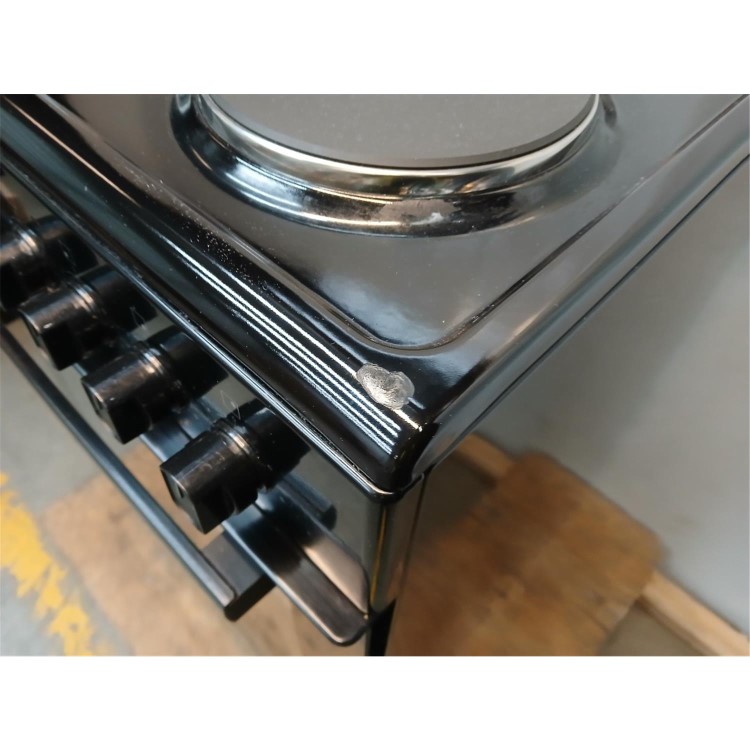 GRADE A3 - electriQ 50cm Electric Cooker with Sealed Plate Hob - Black