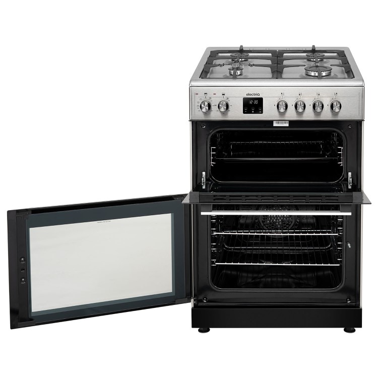 Refurbished electriQ EQDFC360SS 60cm Dual Fuel Cooker with Double Oven Stainless Steel