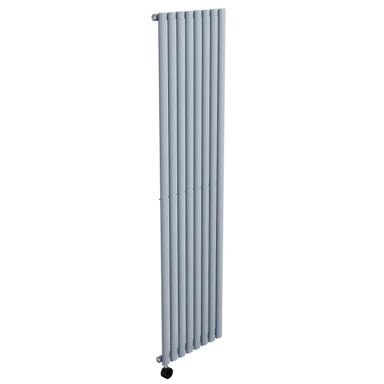 Light Grey Vertical Smart Electric Radiator with Wi-Fi Thermostat - 2400W - H1800xW472mm - Bathroom Safe